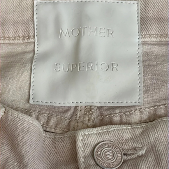 Mother Superior The Vagabond Mini Fray Denim Skirt in Soft Pink - Size 24 - Picture 4 of 12